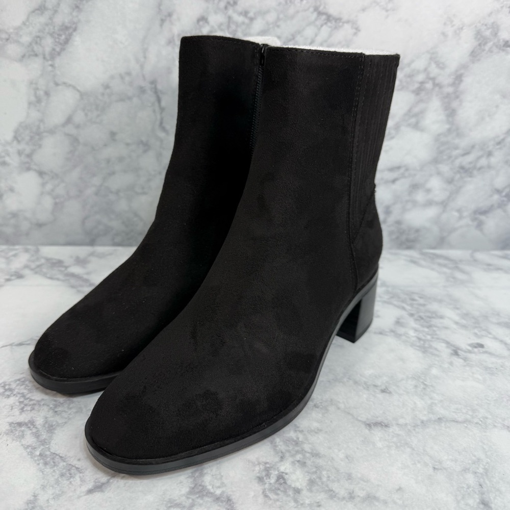 Style&Co Womens Boots Zip Dress Bootie Black Microfiber Size 7 NEW K591